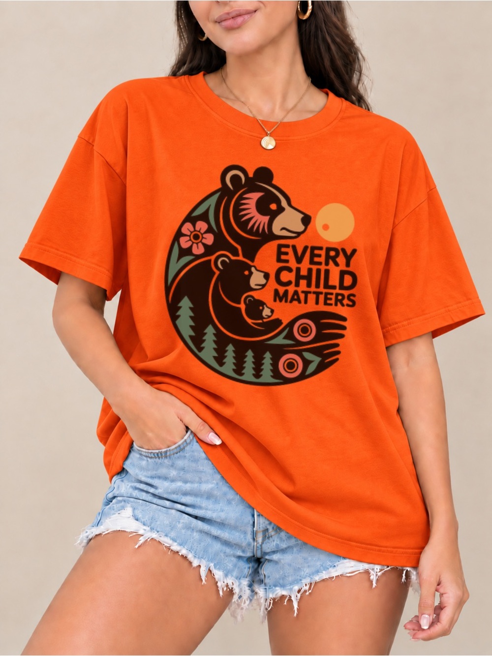 Every Child Matters Graphic Tee Indigenous Orange Day Shirt